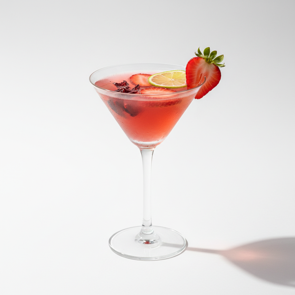 strawberry hibiscus lime martini